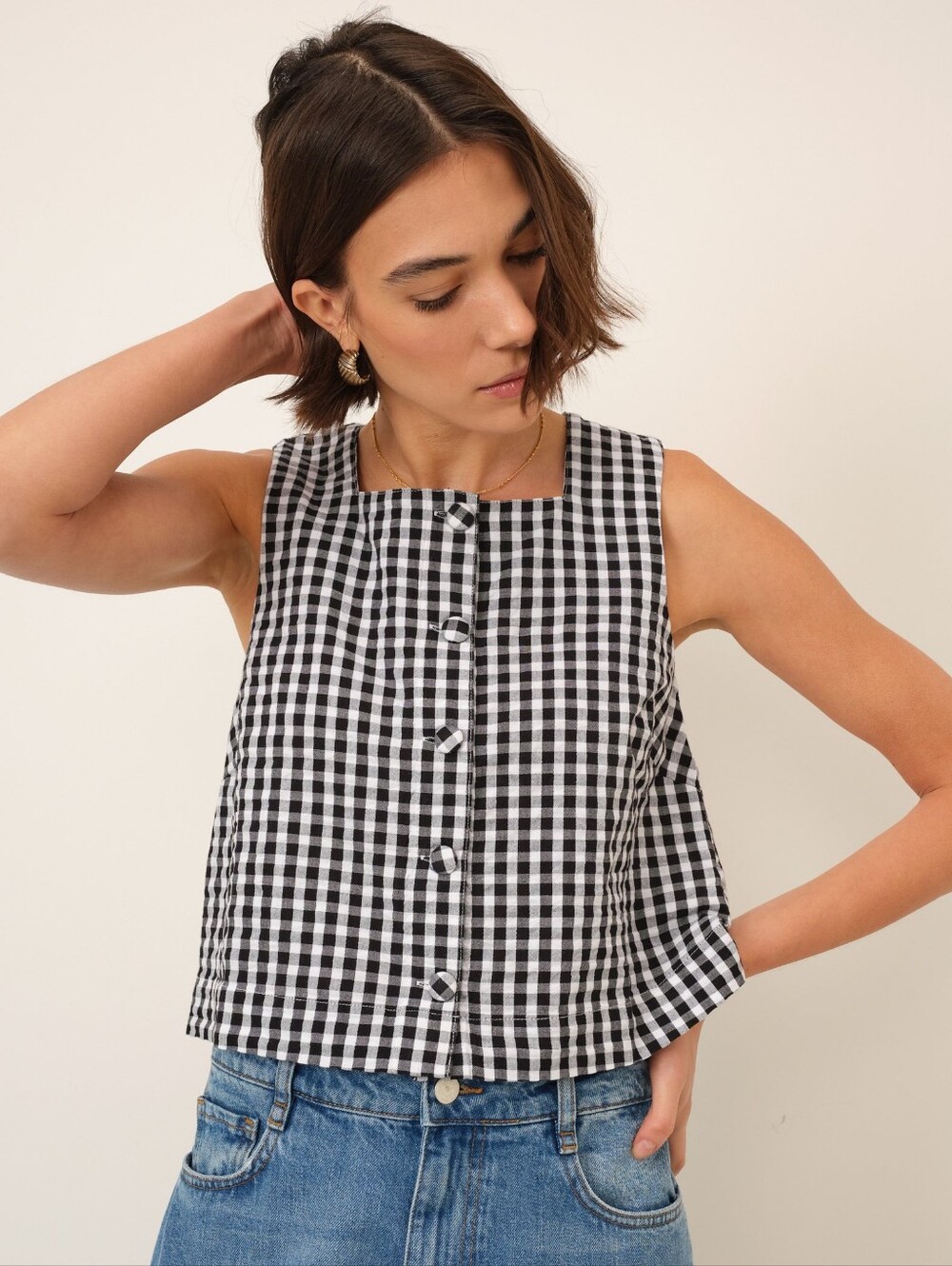 NWT Nobody's Child Sammie Button Front Tank